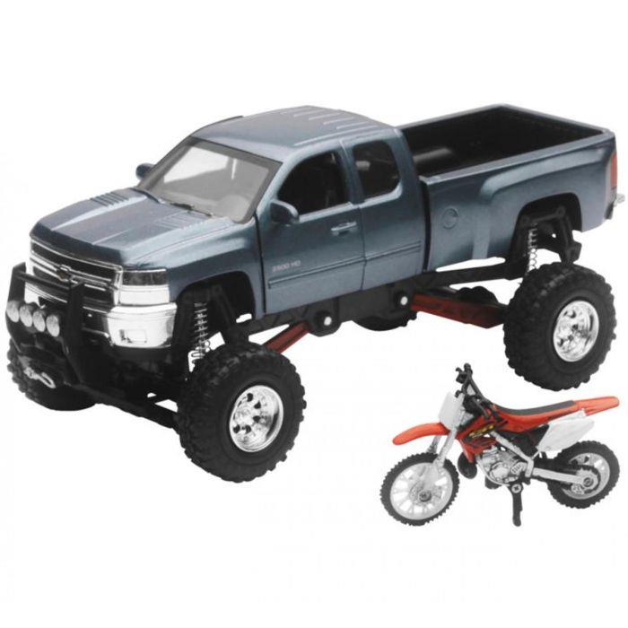 Chevrolet Pick Up With Yamaha Dirt Bike 1:32 Scale Model Toy